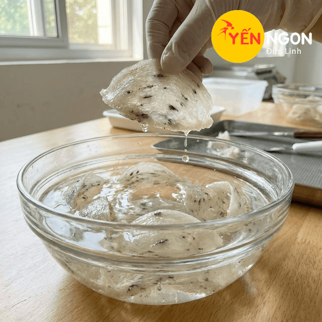 2. Soi yến & Làm mềm